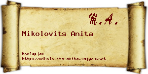 Mikolovits Anita névjegykártya